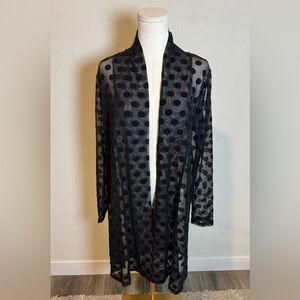 Robert Kitchen Sheer Black Polka Dot Mesh Jacket size Large